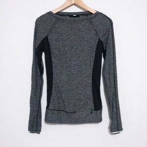 Lululemon Top Womens 6 Black Shirt Full Tilt Ruffle Athletic Shirt‎
